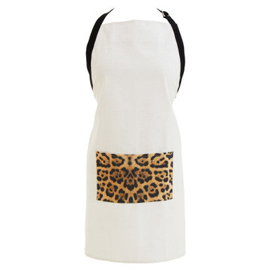 Leopard Print Cotton Apron with Pocket