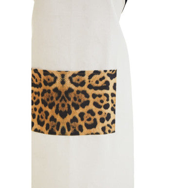 Leopard Print Cotton Apron with Pocket
