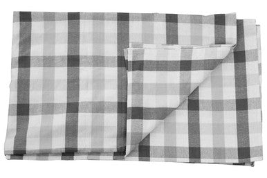 Grey and Black Check Tablecloth