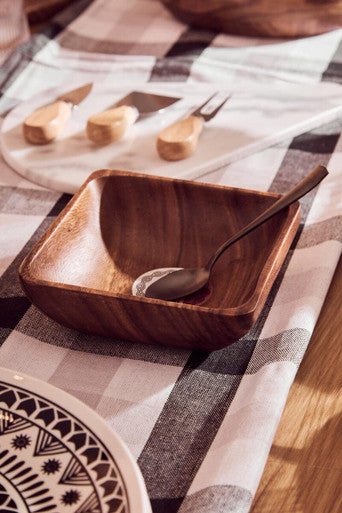 Grey and Black Check Tablecloth