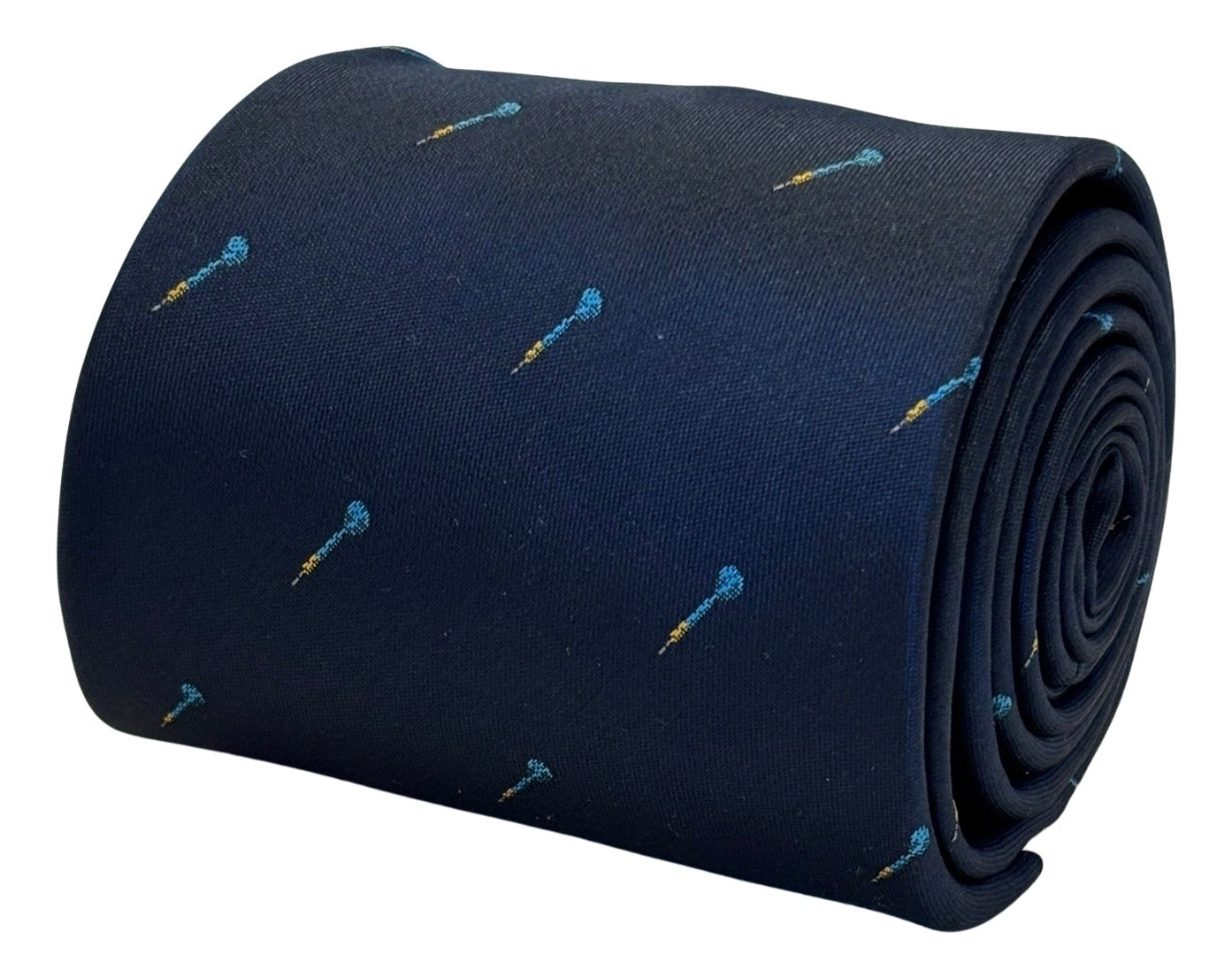 Navy Blue Mens Tie with Darts Design