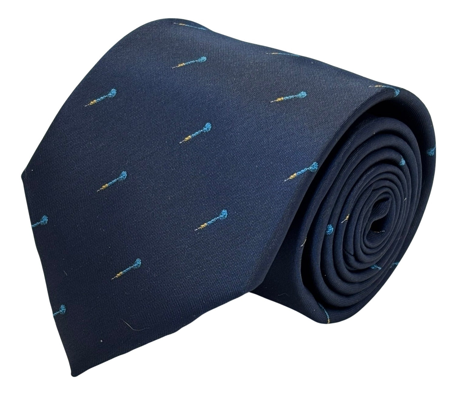 Navy Blue Mens Tie with Darts Design