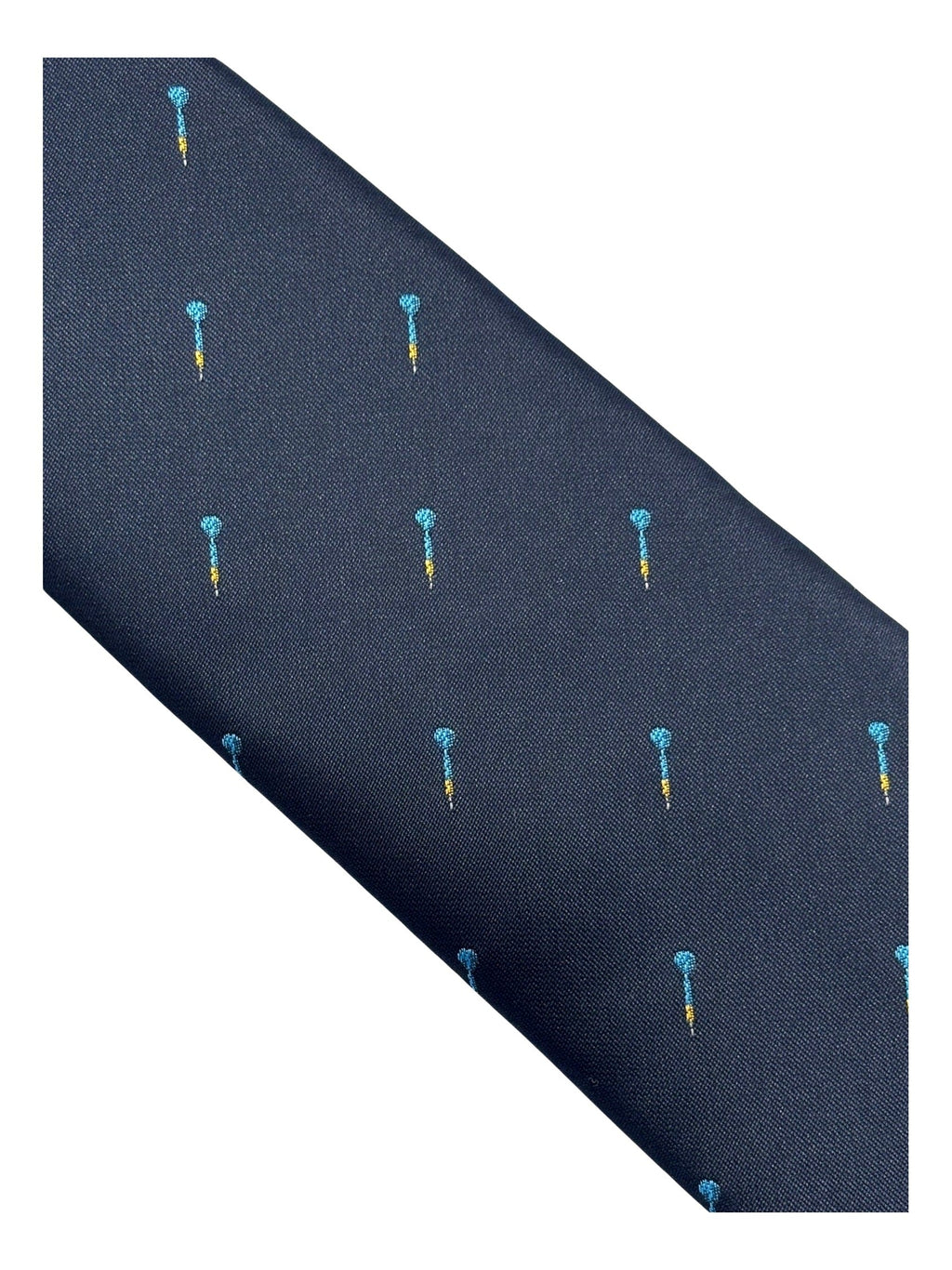 Navy Blue Mens Tie with Darts Design