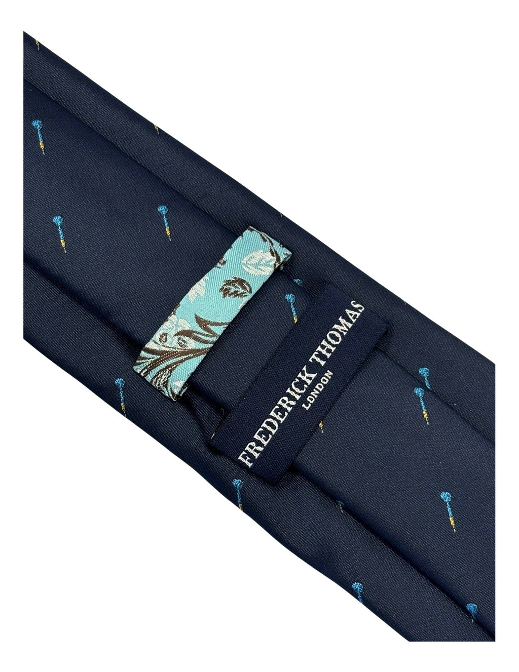 Navy Blue Mens Tie with Darts Design