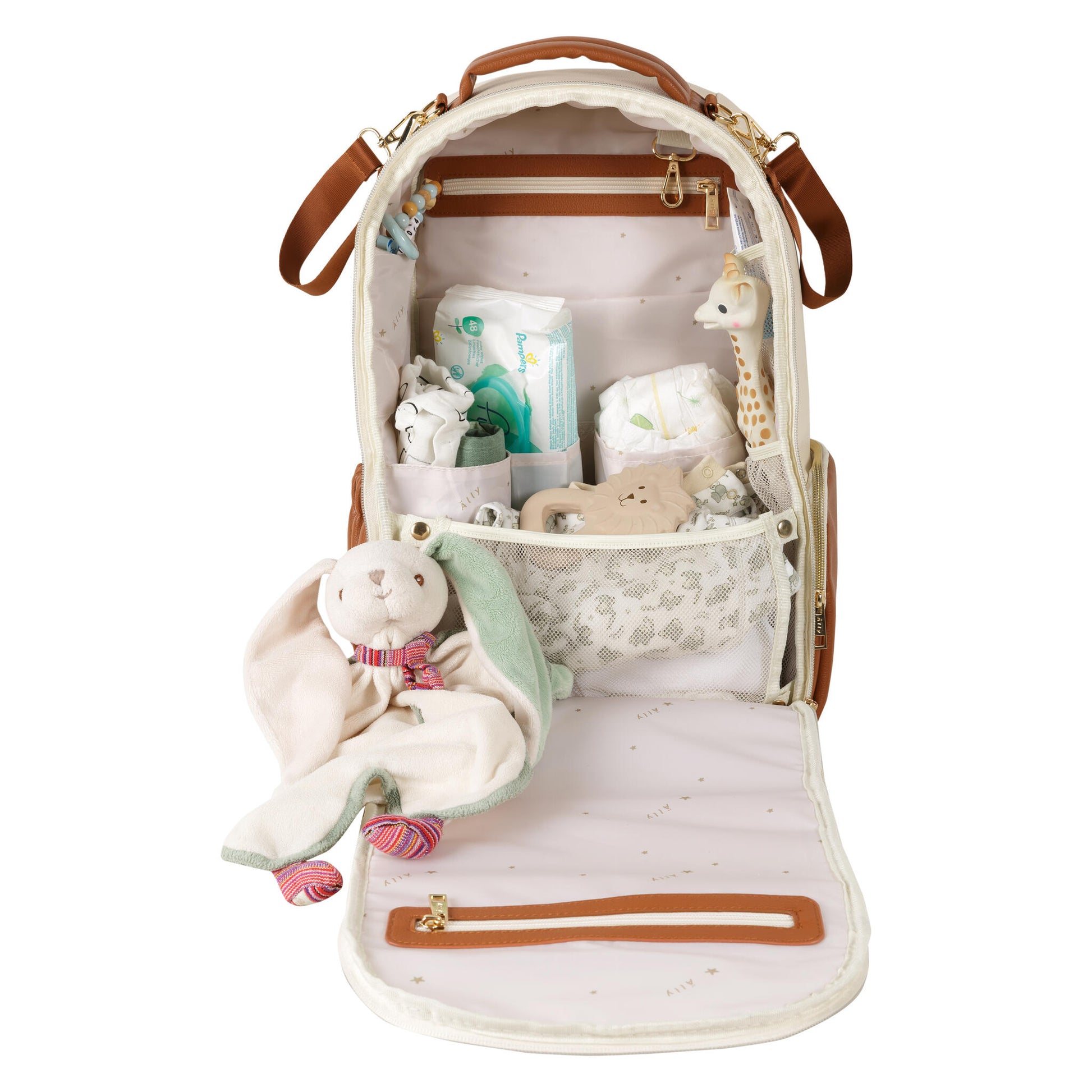 Stylish Cappuccino Diaper Bag – Spacious & Vegan Leather by Ally Scandic at www.brixbailey.com