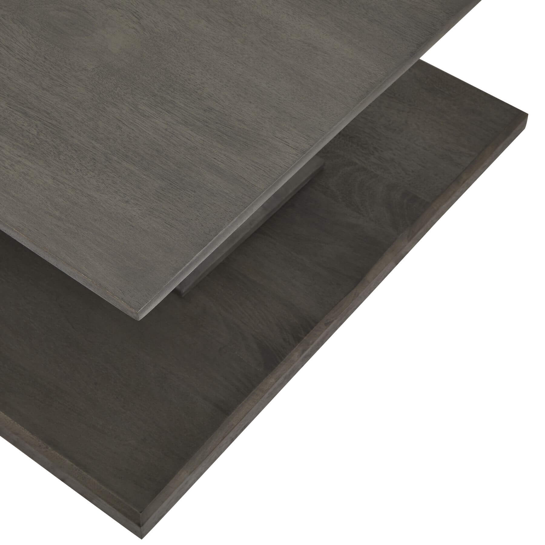 Handcrafted Lucia coffee table in solid acacia wood with chunky modern design and deep grey stain by RoomLondon at brixbailey.com