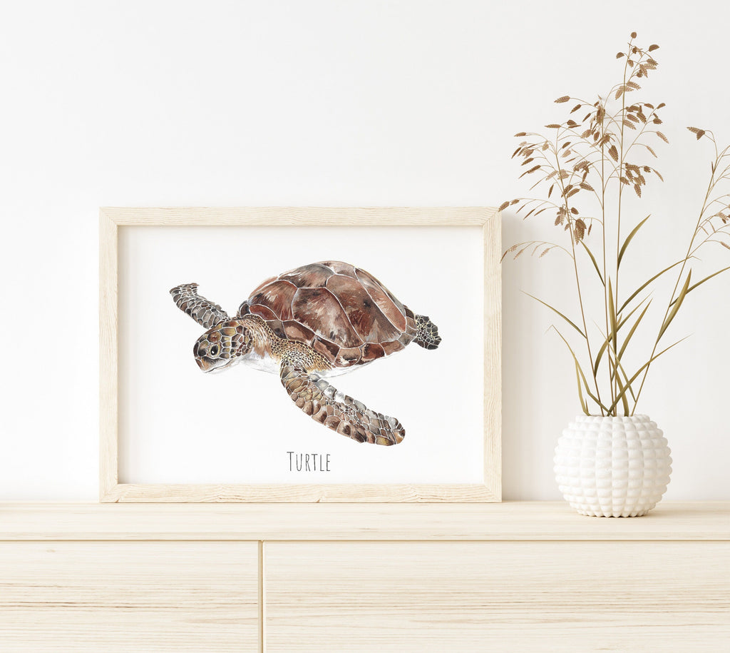Turtle - Personalised Watercolour Fine Art Print