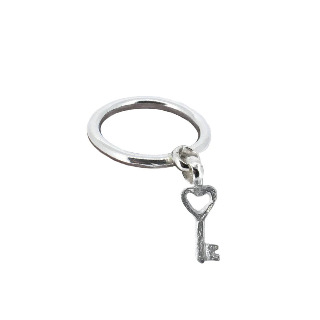 Key to My Heart Dangle Ring in Sterling Silver