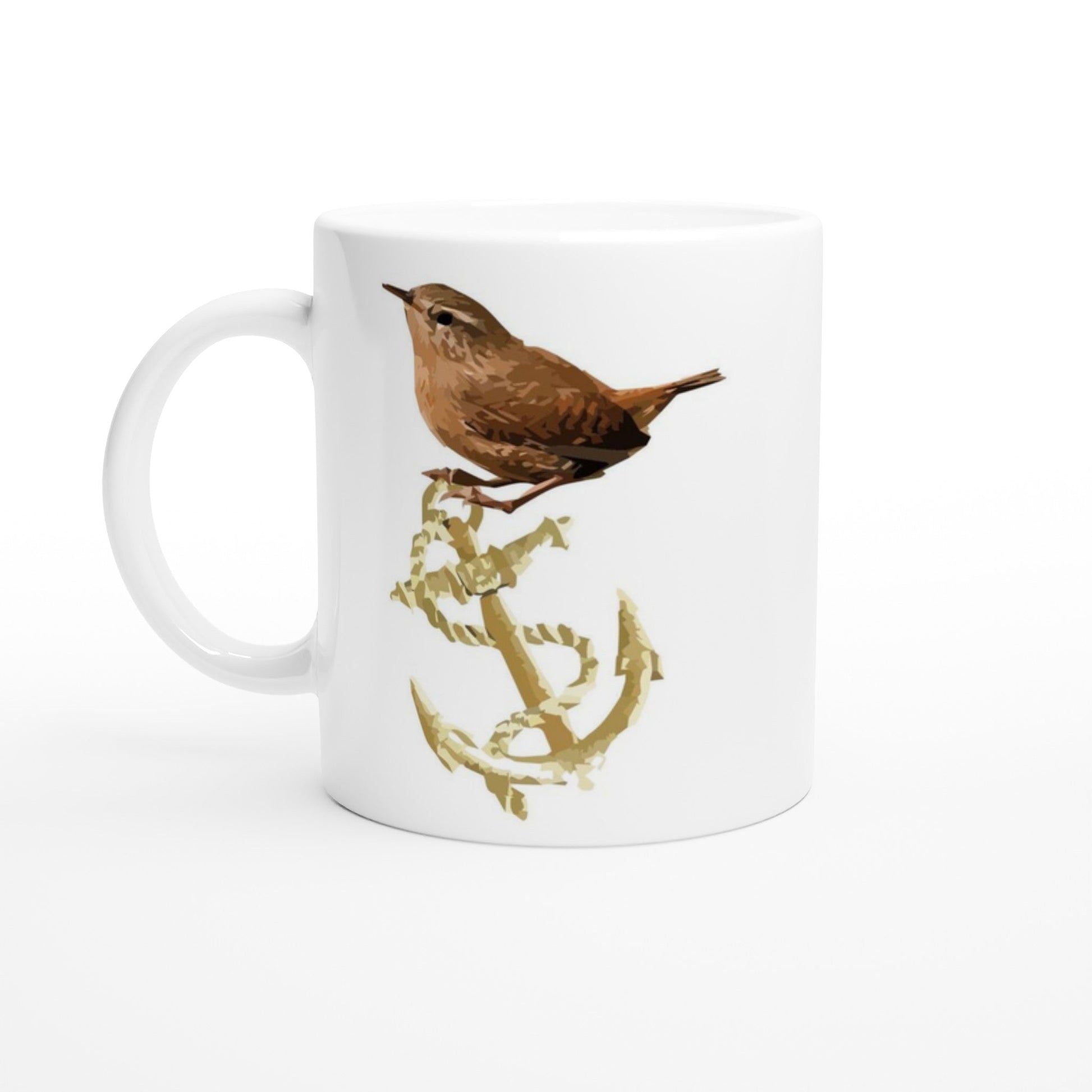 Wren Ceramic Mug with Anchor Design