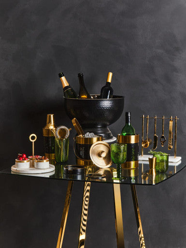 Marble and Gold Finish Bar Tool Stand