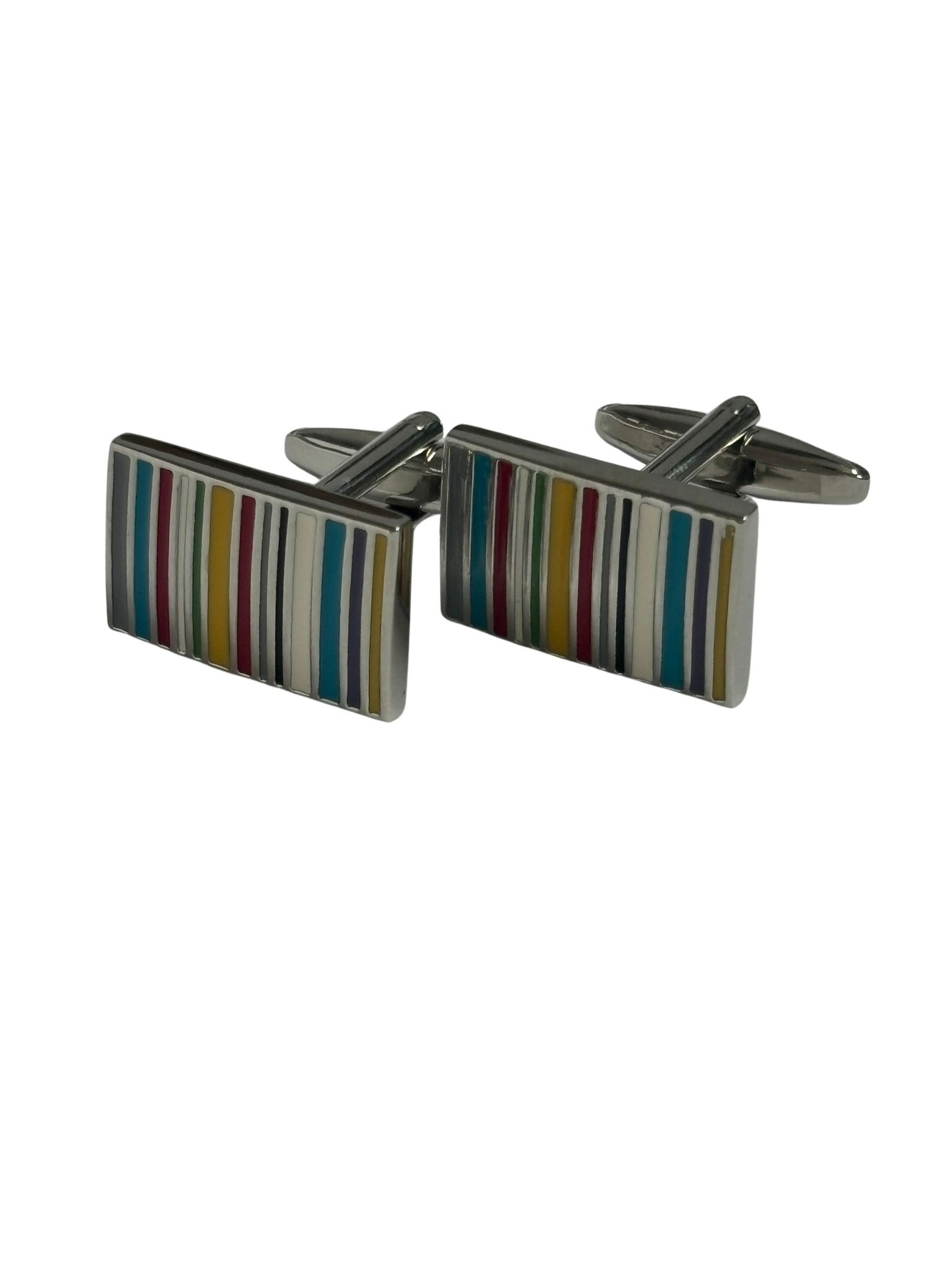 Multicoloured Striped Cufflinks