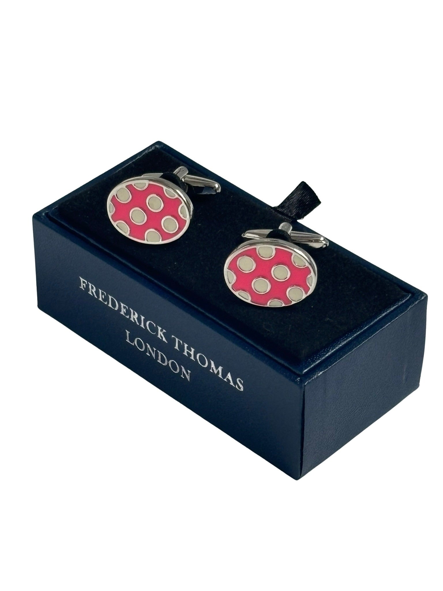 Light Pink and White Polka Spot Cufflinks