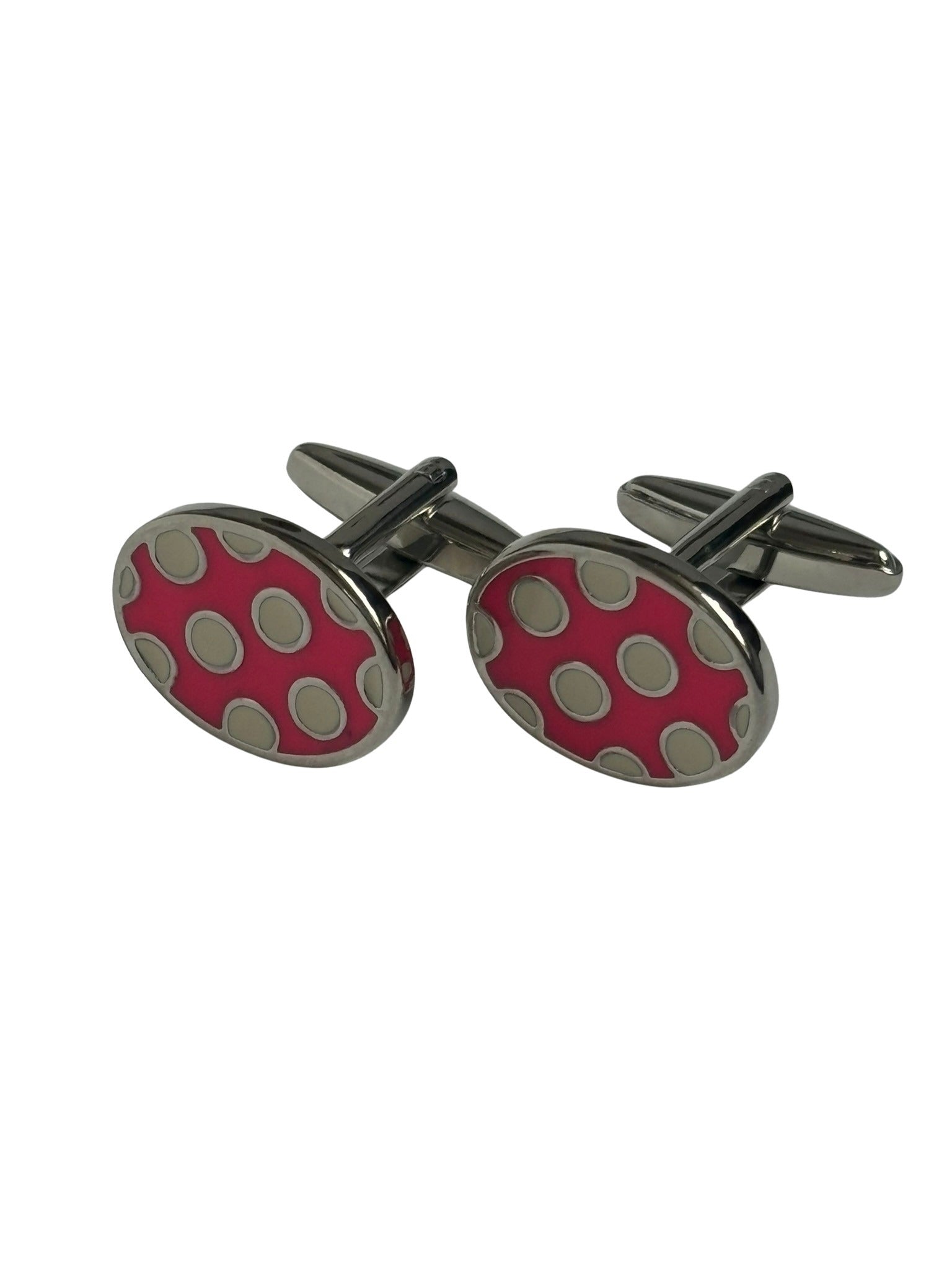 Light Pink and White Polka Spot Cufflinks