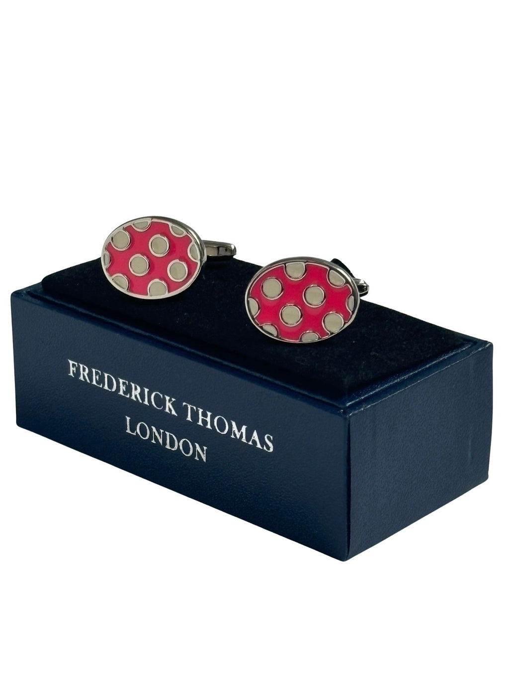 Light Pink and White Polka Spot Cufflinks