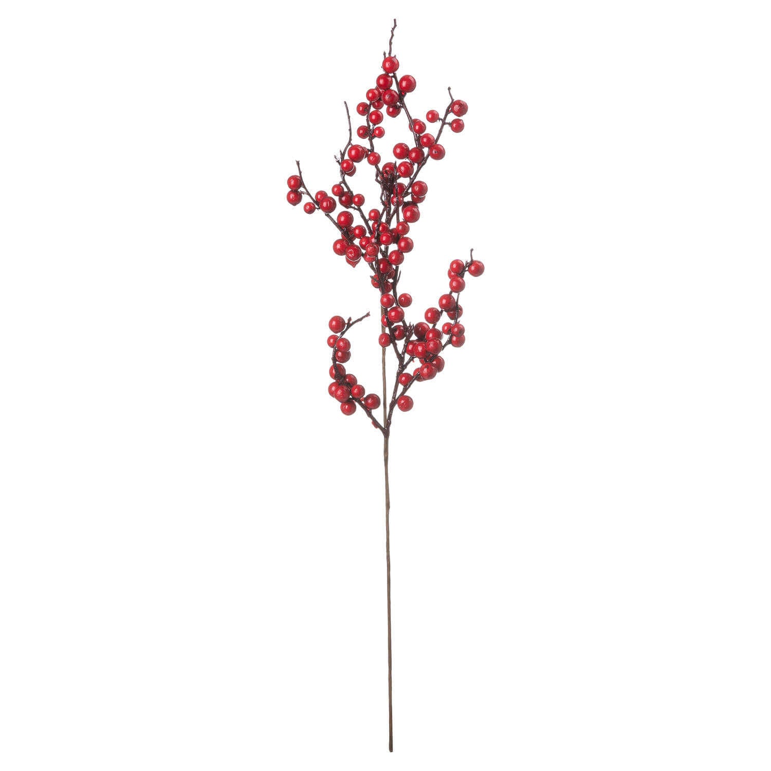 Lifelike winter berry stems with glossy red berries and natural brown stems for festive holiday decor by RoomLondon at brixbailey.com