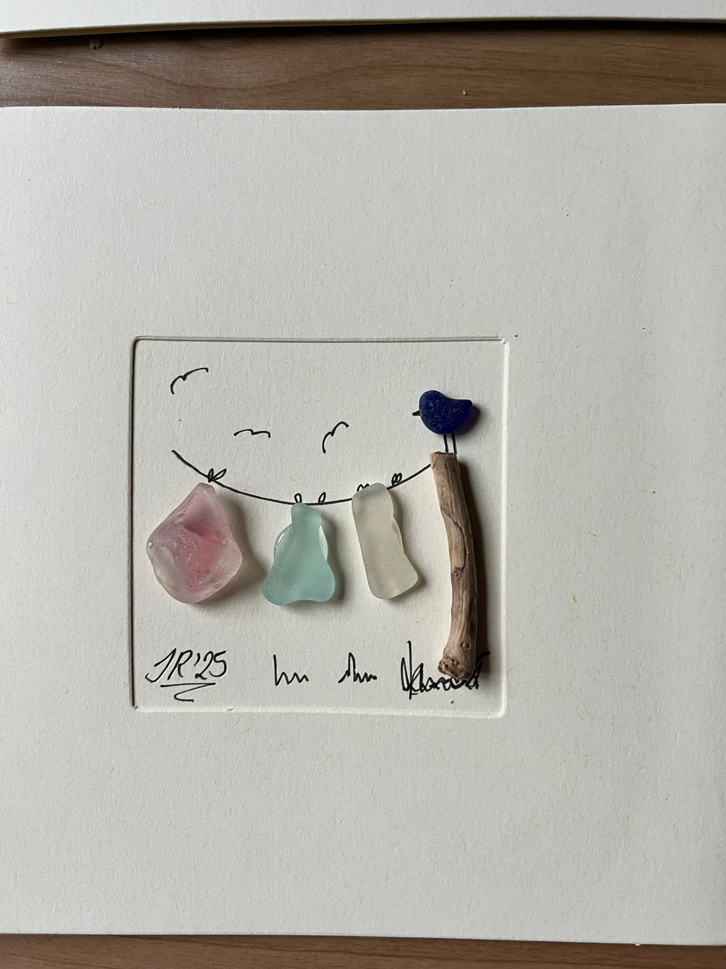 Seaglass Blank Card Handcrafted Art