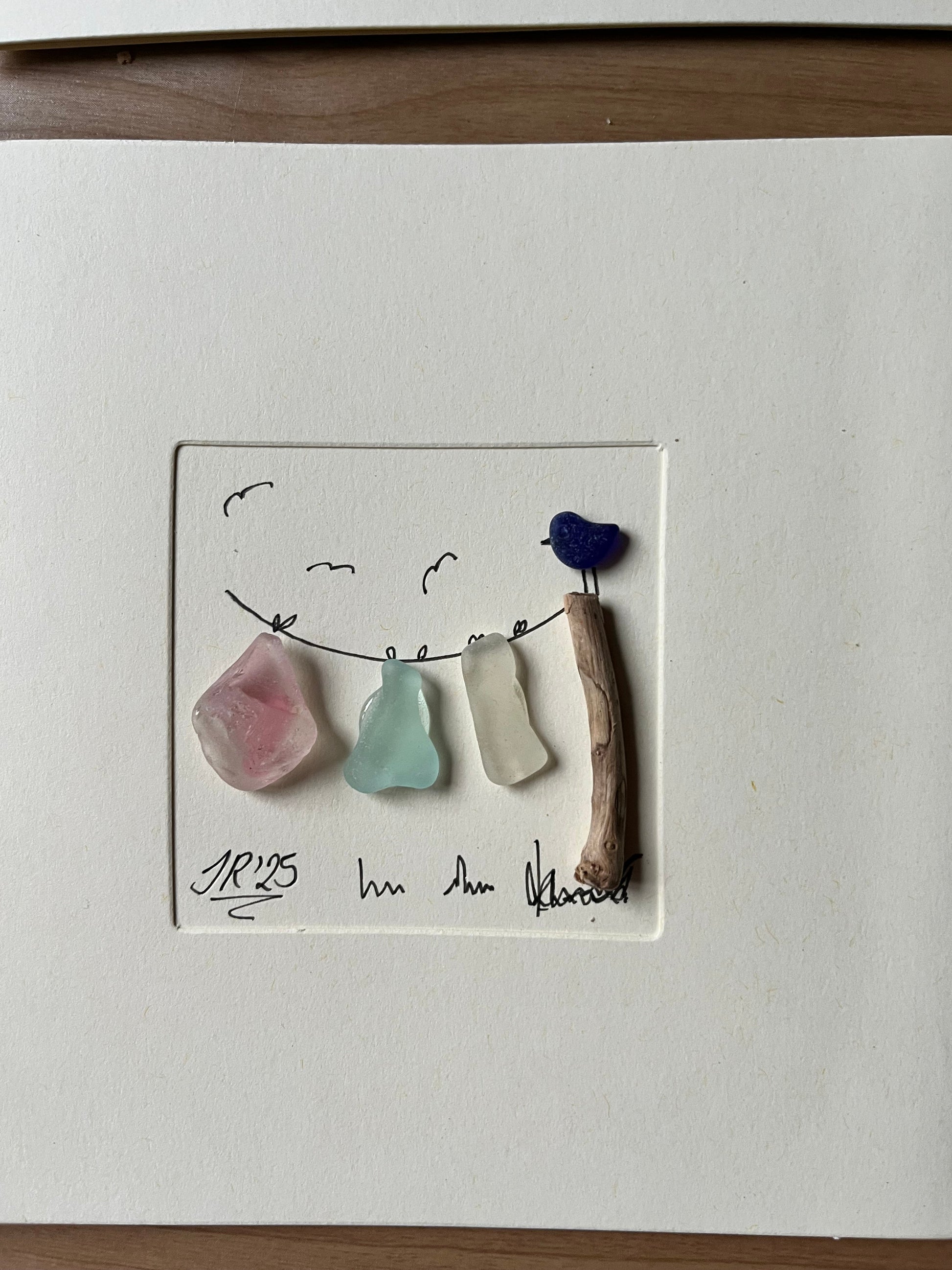 Seaglass Blank Card Handcrafted Art