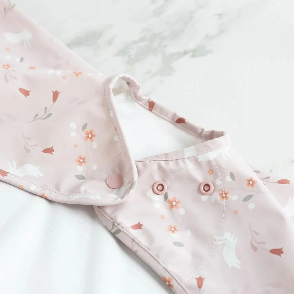 Long Sleeve Coverall Weaning Bib in Botanical Bunnies