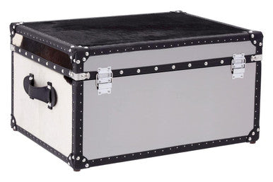 Kensington Townhouse Black And White Genuine Cowhide Storage Trunk