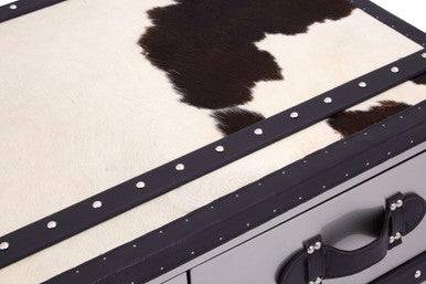 Kensington Townhouse Black And White Genuine Cowhide Coffee Table