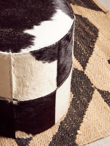 Kensington Townhouse Cowhide Hair on Leather Stool