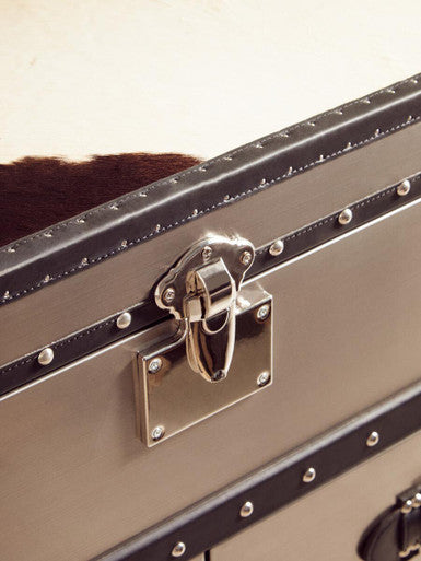 Kensington Townhouse Black And White Genuine Cowhide 3 Drawer Cabinet