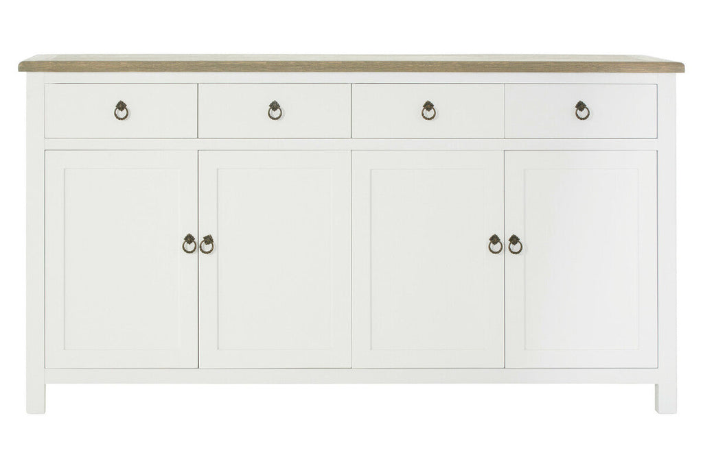 Four Door Sideboard in White and Oak