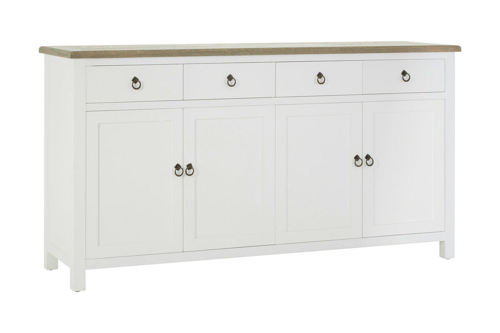 Four Door Sideboard in White and Oak
