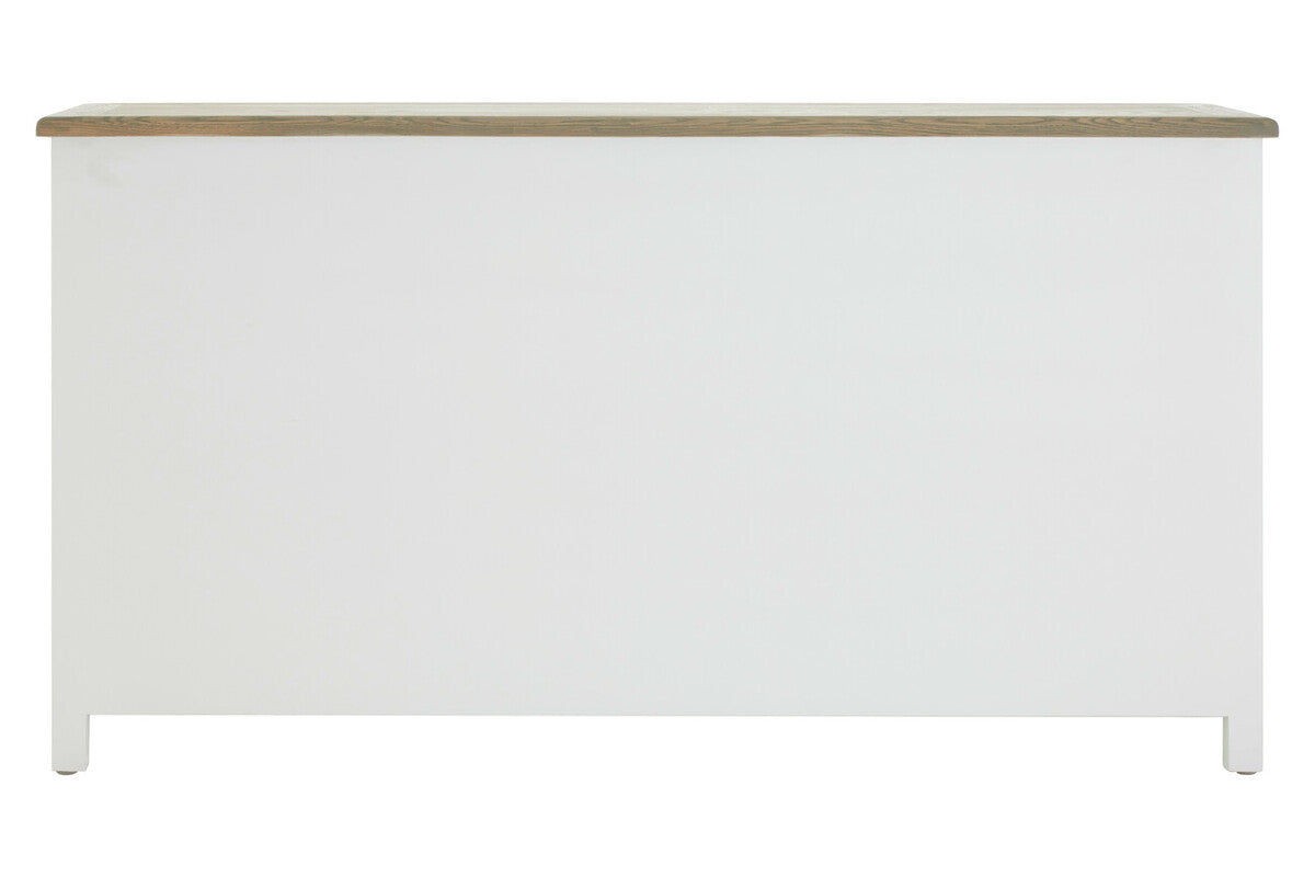 Four Door Sideboard in White and Oak
