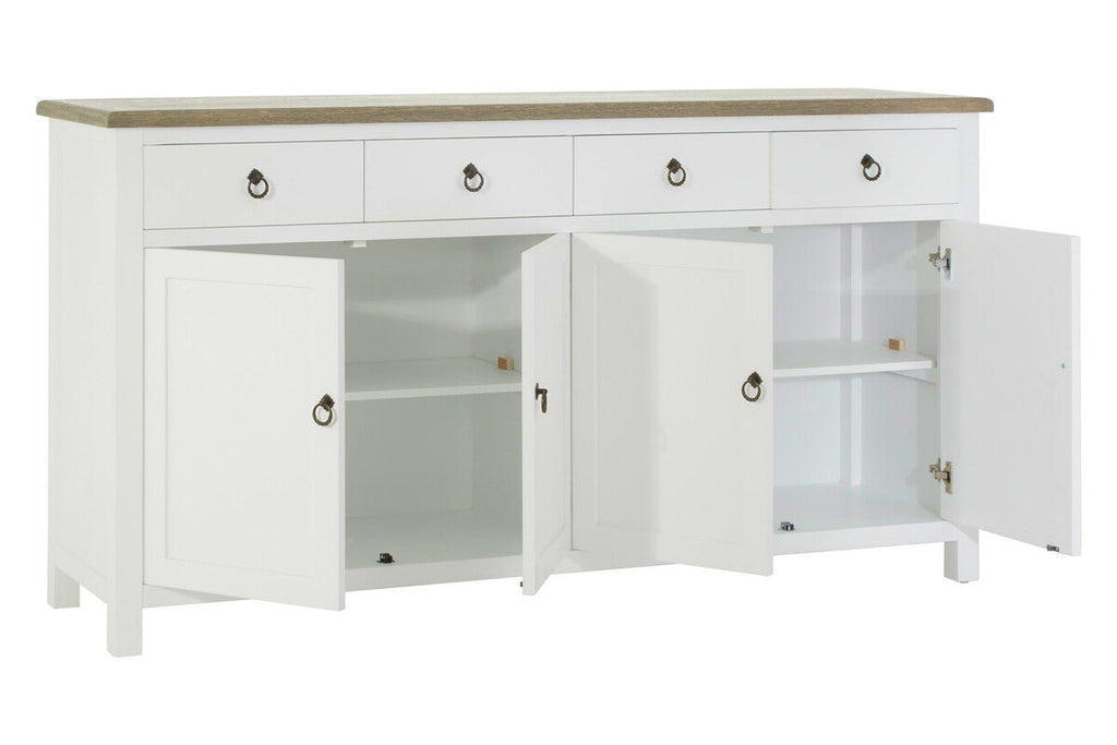 Four Door Sideboard in White and Oak