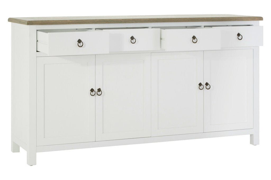 Four Door Sideboard in White and Oak