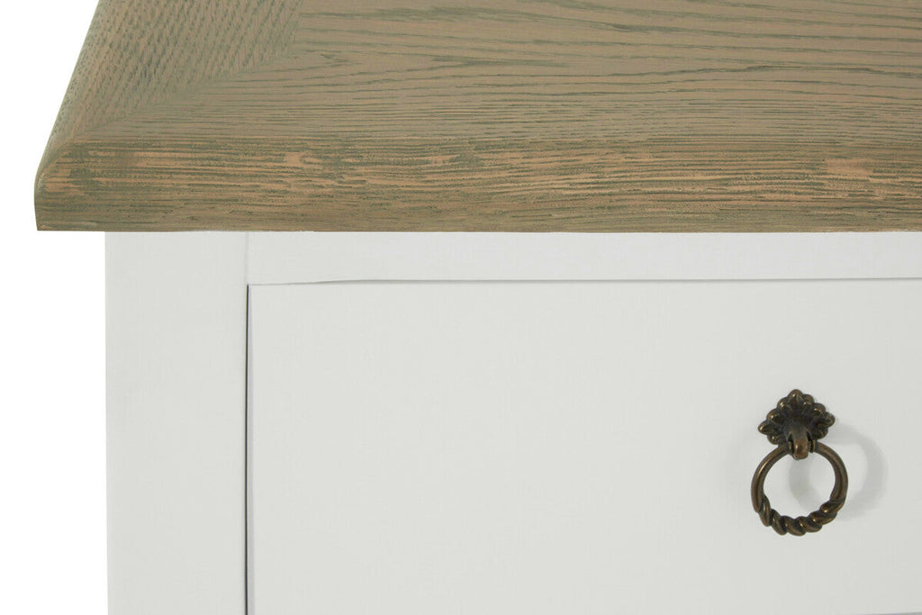 Four Door Sideboard in White and Oak