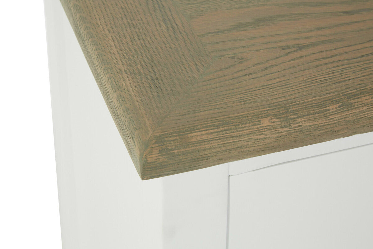 Four Door Sideboard in White and Oak