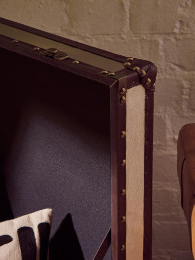 Kensington Townhouse Brown And White Genuine Cowhide Storage Trunk