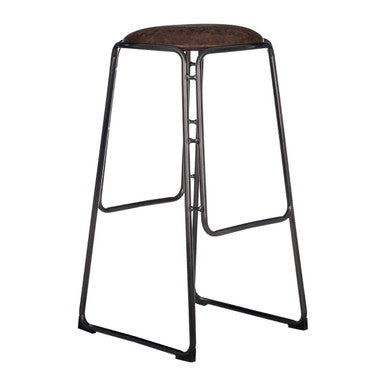 Mocha Bar Stool with Gunmetal Legs