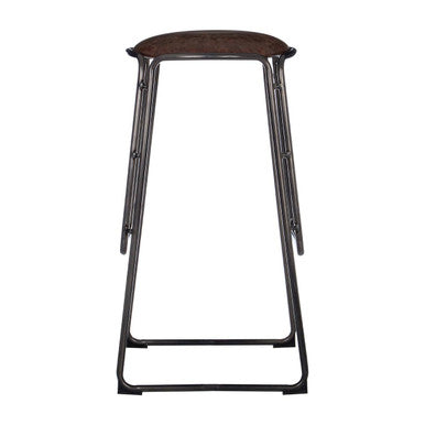 Mocha Bar Stool with Gunmetal Legs