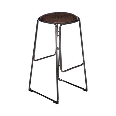 Mocha Bar Stool with Gunmetal Legs