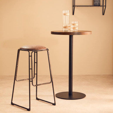 Mocha Bar Stool with Gunmetal Legs