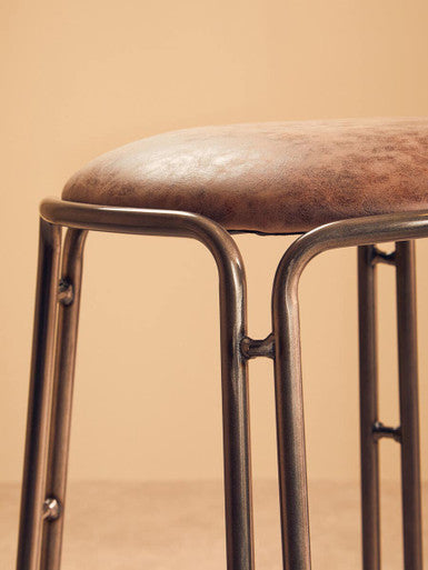 Mocha Bar Stool with Gunmetal Legs