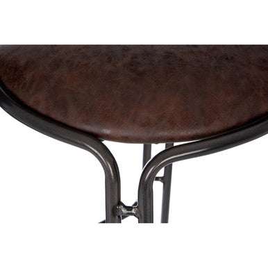 Mocha Bar Stool with Gunmetal Legs