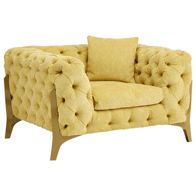 Pistachio Green Tufted Armchair