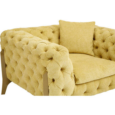 Pistachio Green Tufted Armchair