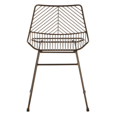 Bronze Metal Wire Chair with Tapered Legs