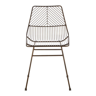 Bronze Metal Wire Chair with Tapered Legs