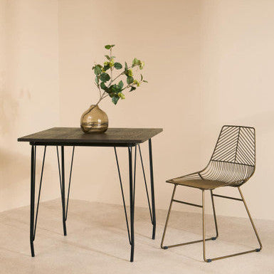 Bronze Metal Wire Chair with Tapered Legs