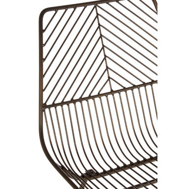 Bronze Metal Wire Chair with Tapered Legs