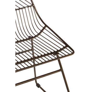 Bronze Metal Wire Chair with Tapered Legs