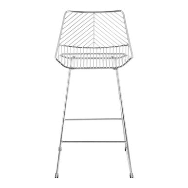 Chrome Metal Wire Tapered Bar Chair