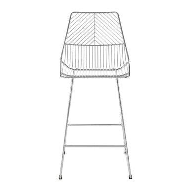 Chrome Metal Wire Tapered Bar Chair
