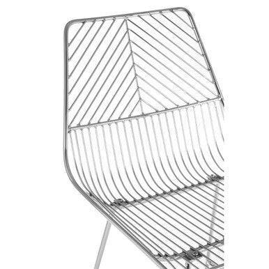 Chrome Metal Wire Tapered Bar Chair